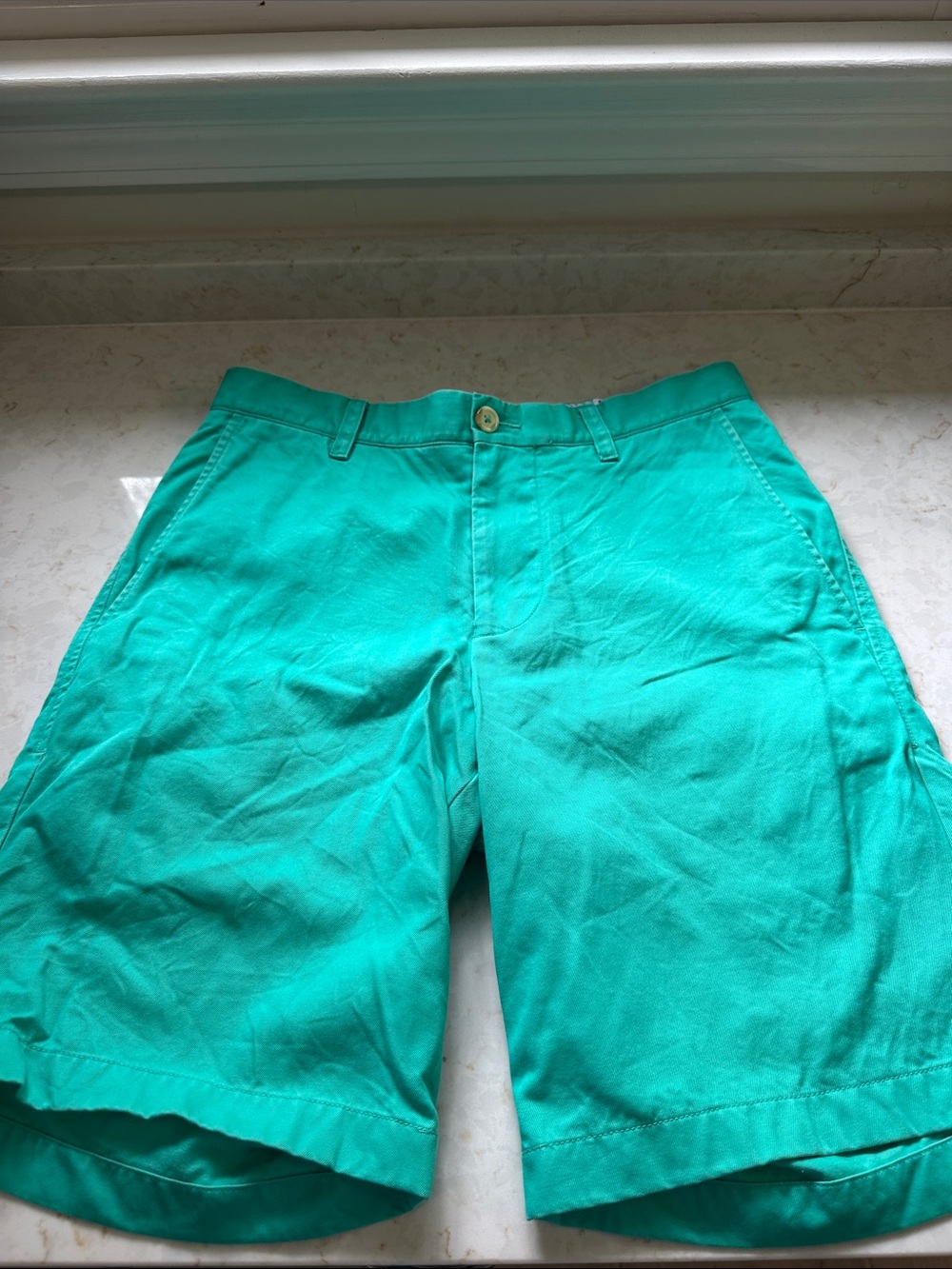 Southern Tide Teal Chino Flat-Front Shorts